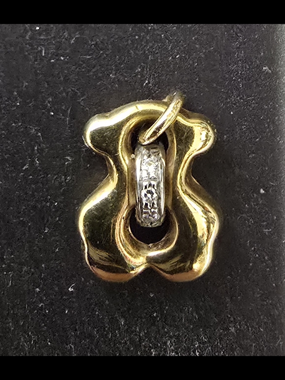 Classic Two-Tone Gold Drop Pendant in Yellow Gold and Silver
